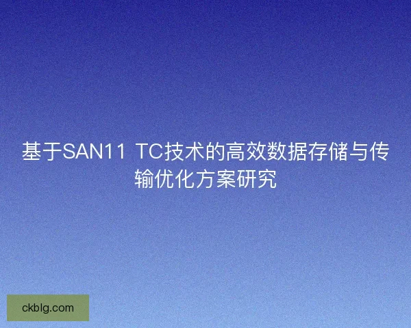 基于SAN11 TC技术的高效数据存储与传输优化方案研究